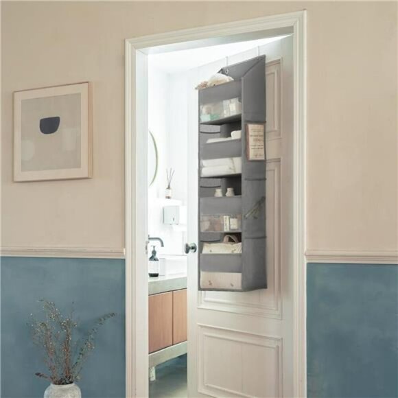 Over The Door Organizer 4 Shelf Hanging Storage with Pockets for Closet Room - Picture 2 of 7